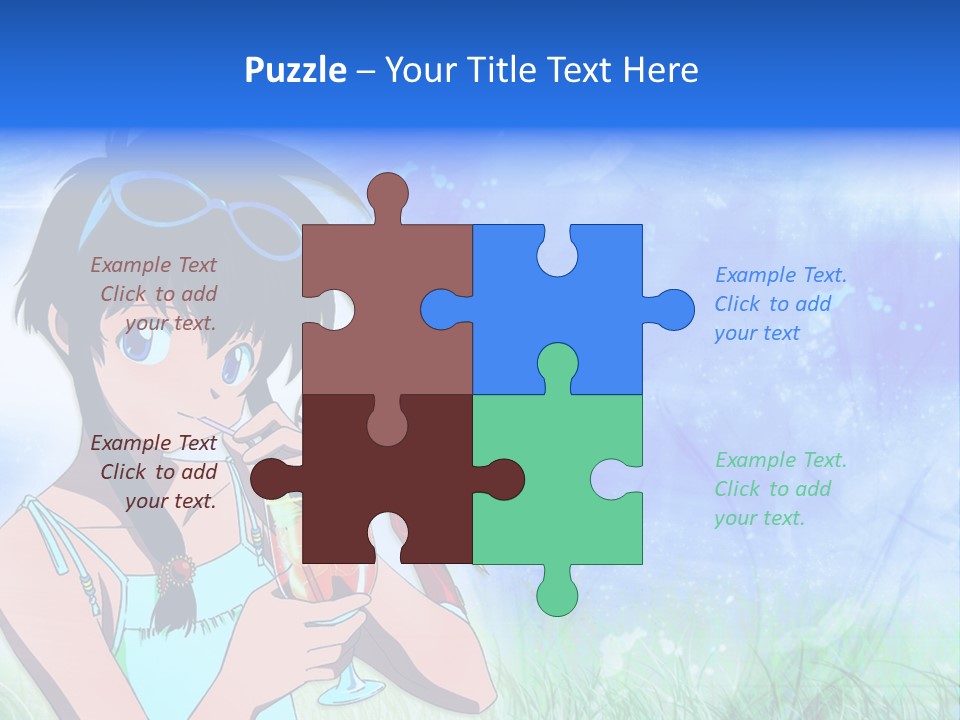 A Anime Character With A Drink In His Hand PowerPoint Template