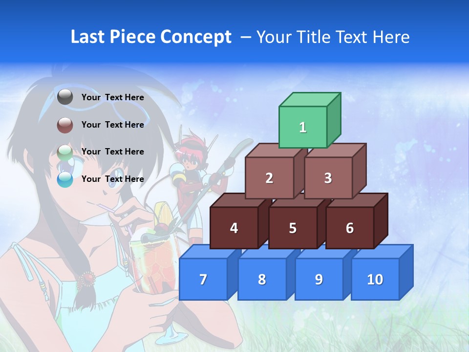 A Anime Character With A Drink In His Hand PowerPoint Template