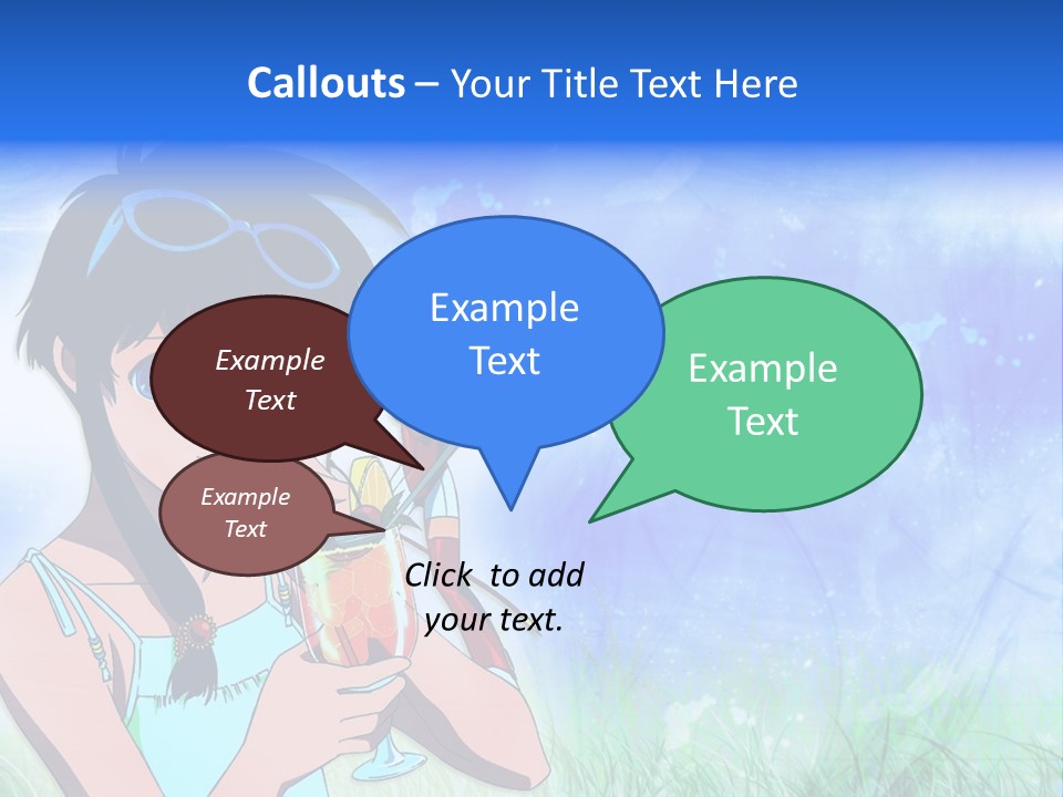 A Anime Character With A Drink In His Hand PowerPoint Template