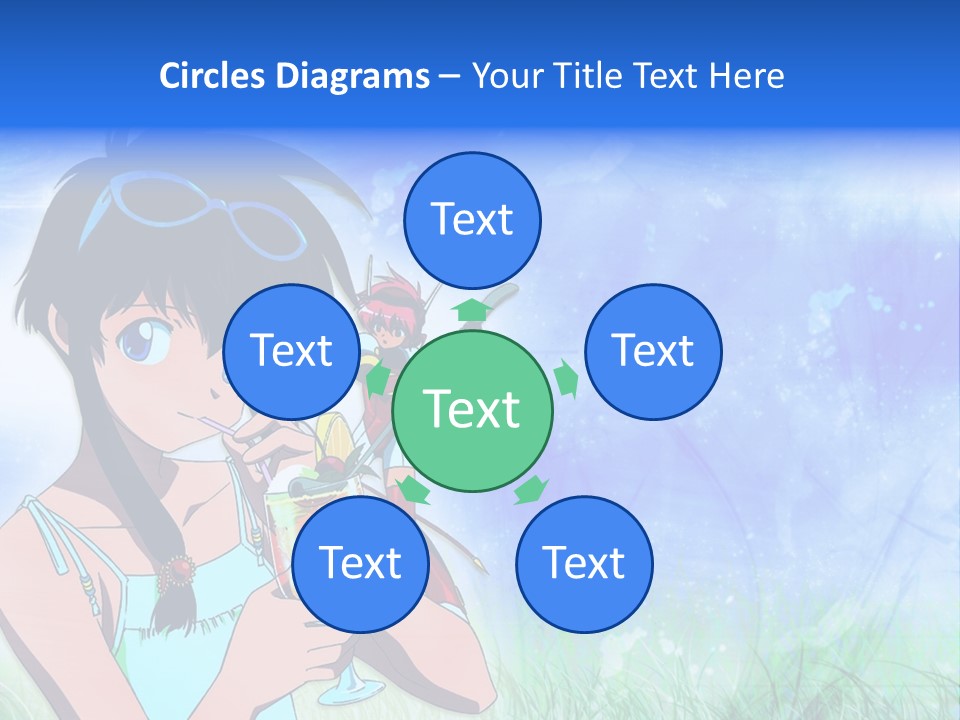 A Anime Character With A Drink In His Hand PowerPoint Template