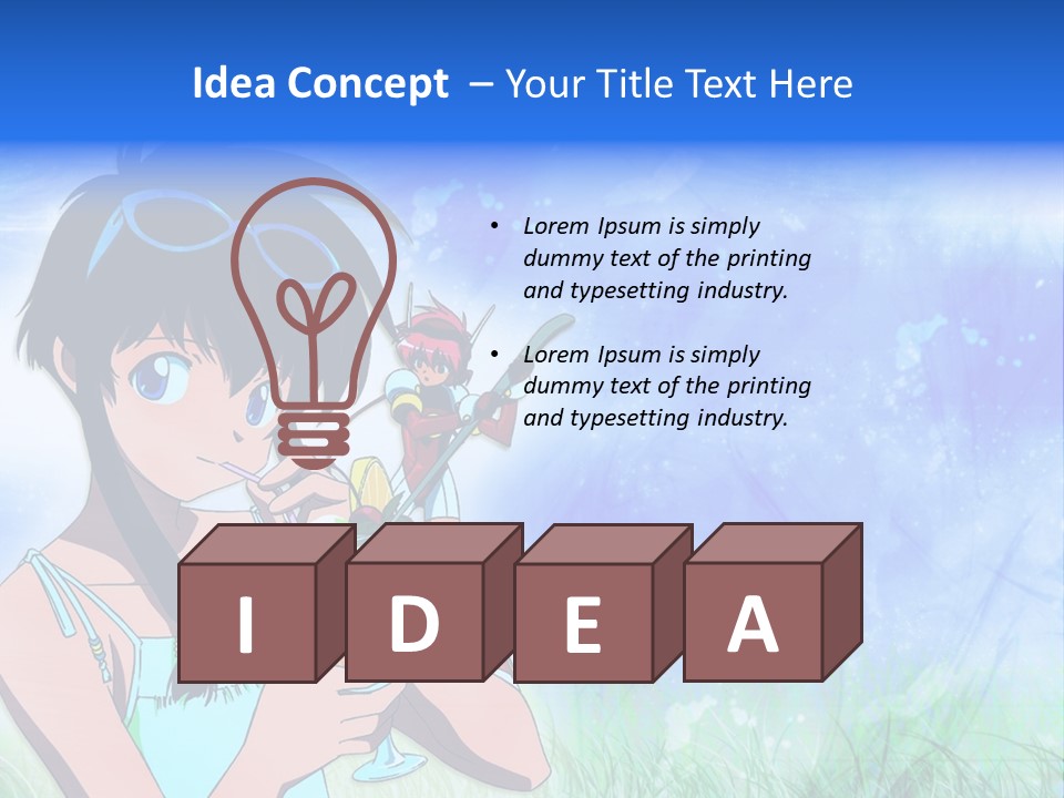 A Anime Character With A Drink In His Hand PowerPoint Template