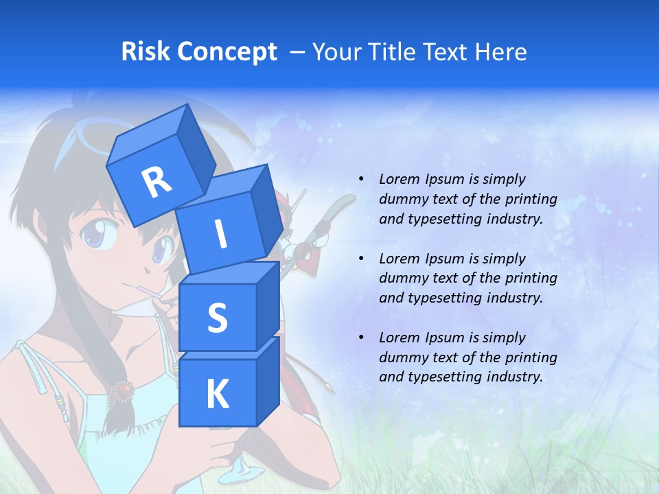 A Anime Character With A Drink In His Hand PowerPoint Template