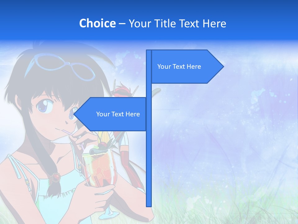 A Anime Character With A Drink In His Hand PowerPoint Template