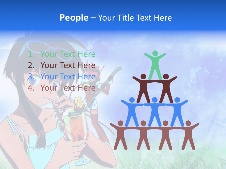 A Anime Character With A Drink In His Hand PowerPoint Template