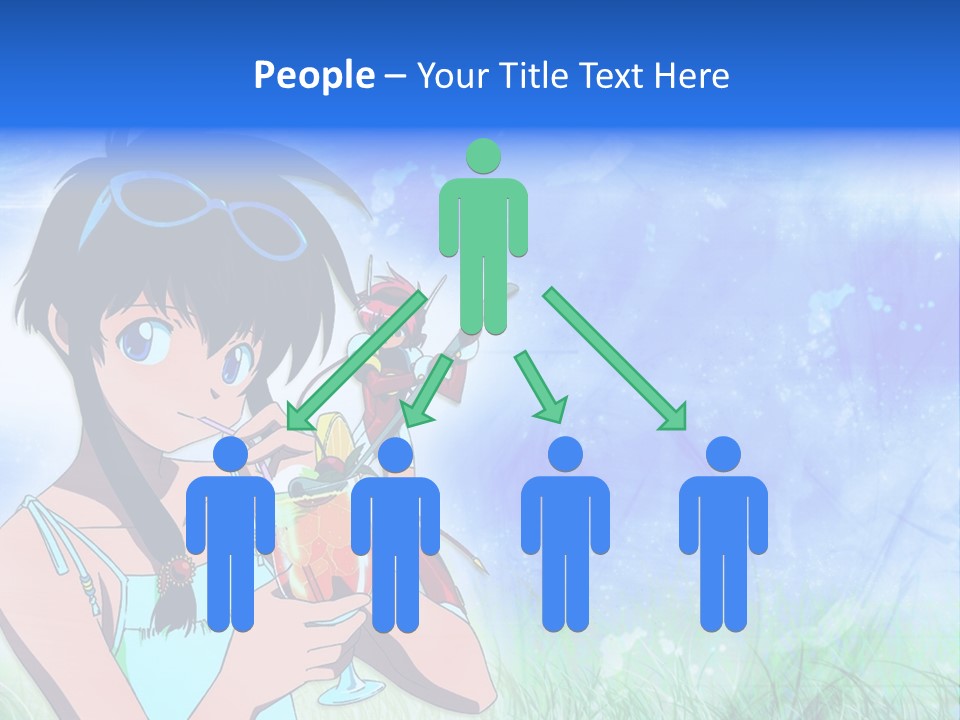 A Anime Character With A Drink In His Hand PowerPoint Template