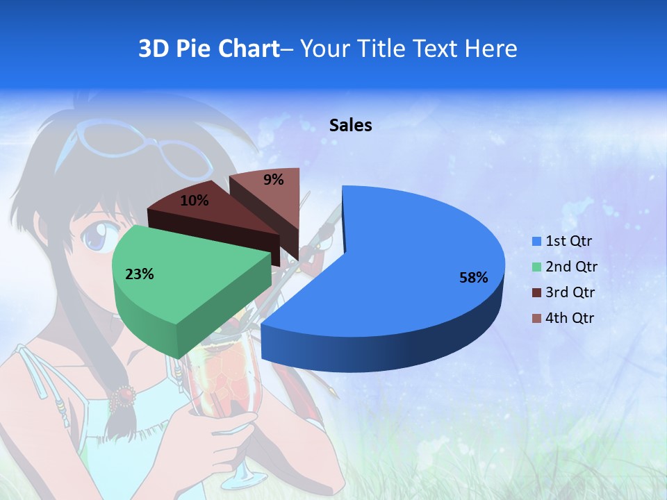 A Anime Character With A Drink In His Hand PowerPoint Template