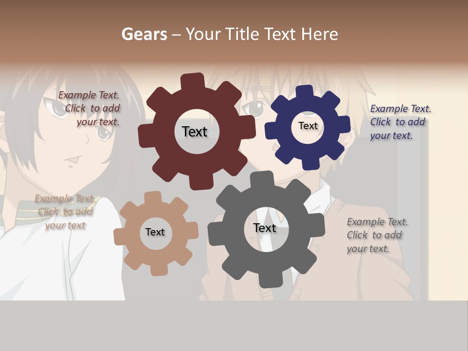 A Couple Of People Standing Next To Each Other PowerPoint Template