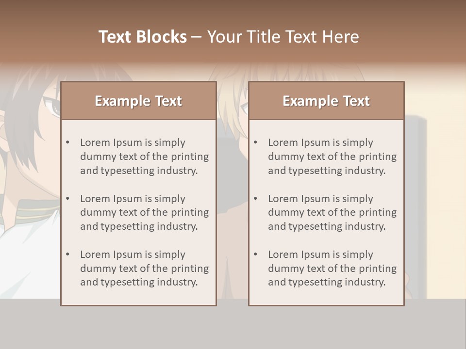 A Couple Of People Standing Next To Each Other PowerPoint Template