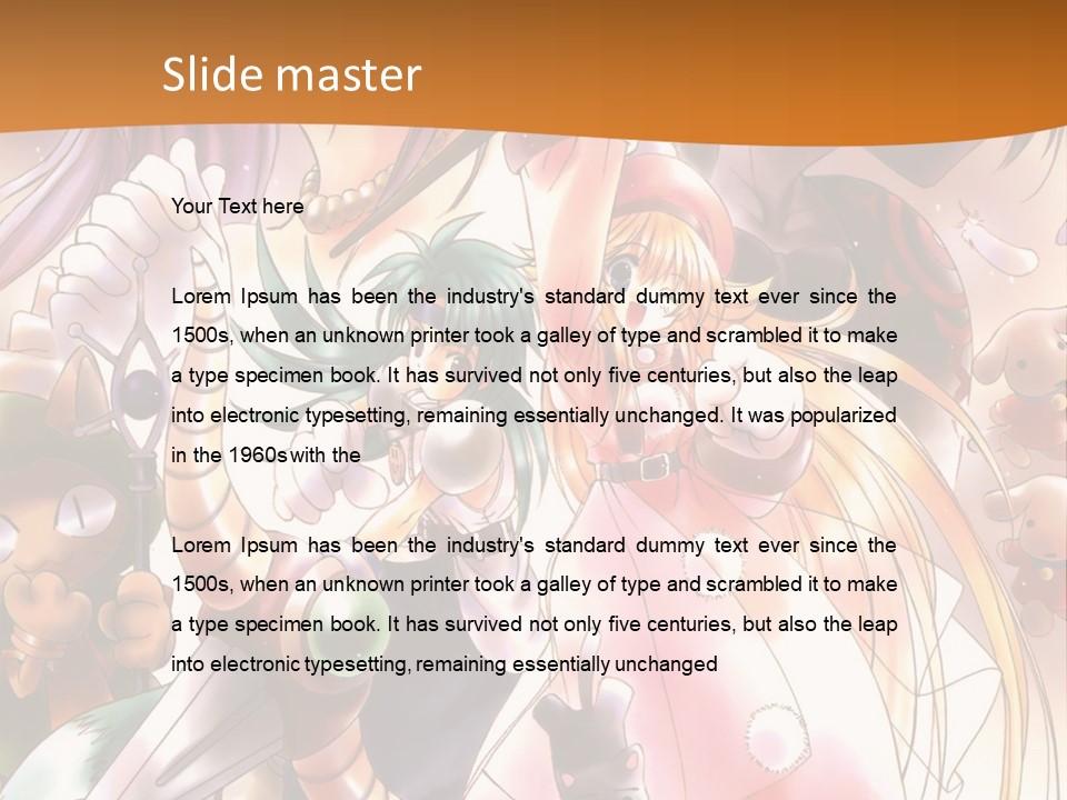 A Group Of Anime Characters With A Brown Background PowerPoint Template