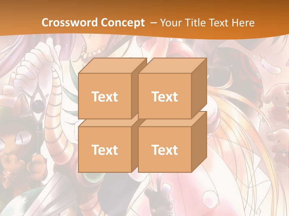 A Group Of Anime Characters With A Brown Background PowerPoint Template