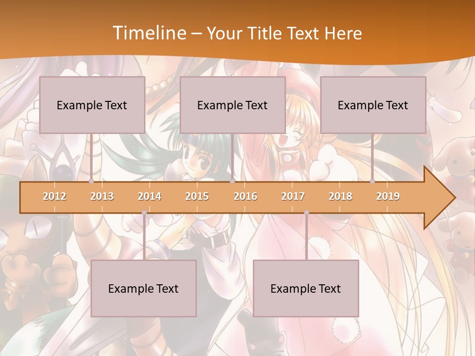 A Group Of Anime Characters With A Brown Background PowerPoint Template