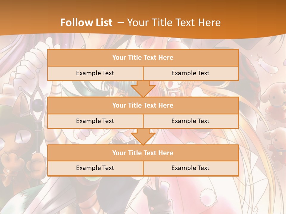 A Group Of Anime Characters With A Brown Background PowerPoint Template