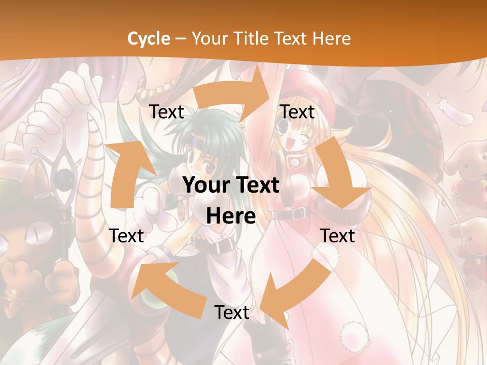 A Group Of Anime Characters With A Brown Background PowerPoint Template