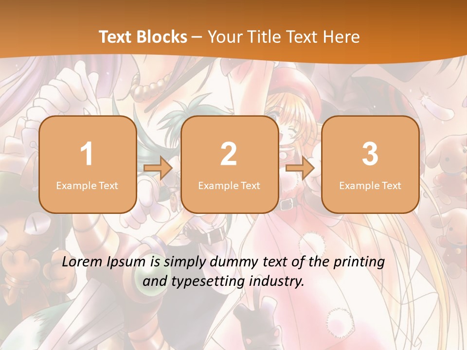 A Group Of Anime Characters With A Brown Background PowerPoint Template