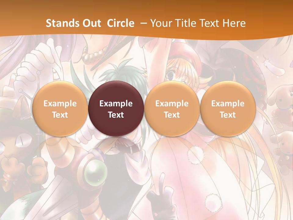 A Group Of Anime Characters With A Brown Background PowerPoint Template