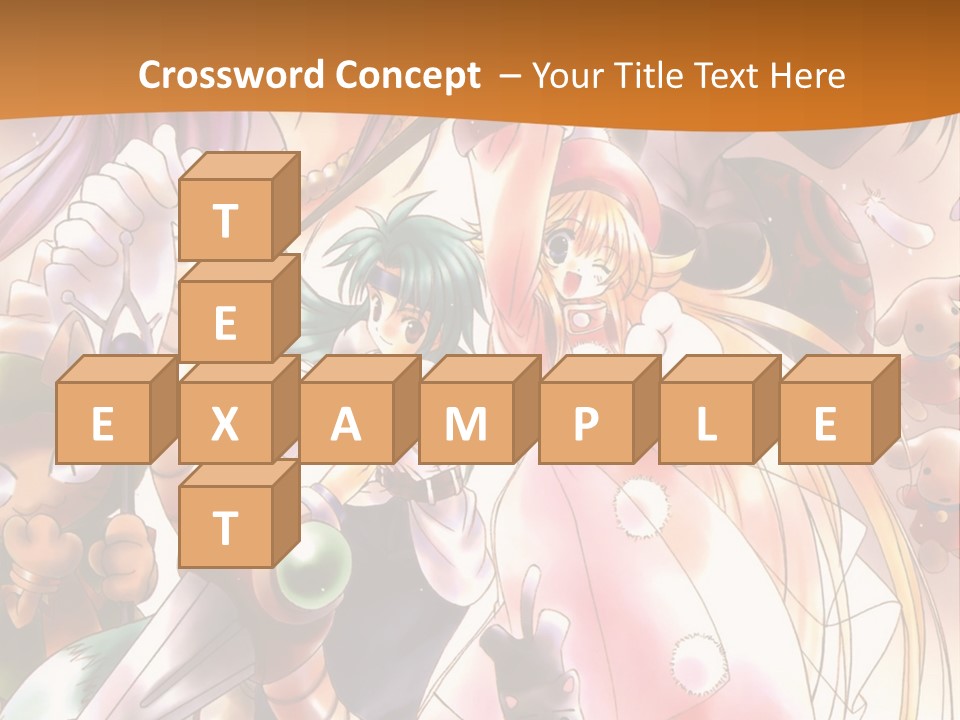 A Group Of Anime Characters With A Brown Background PowerPoint Template