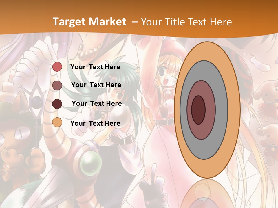 A Group Of Anime Characters With A Brown Background PowerPoint Template