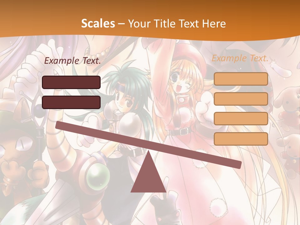 A Group Of Anime Characters With A Brown Background PowerPoint Template