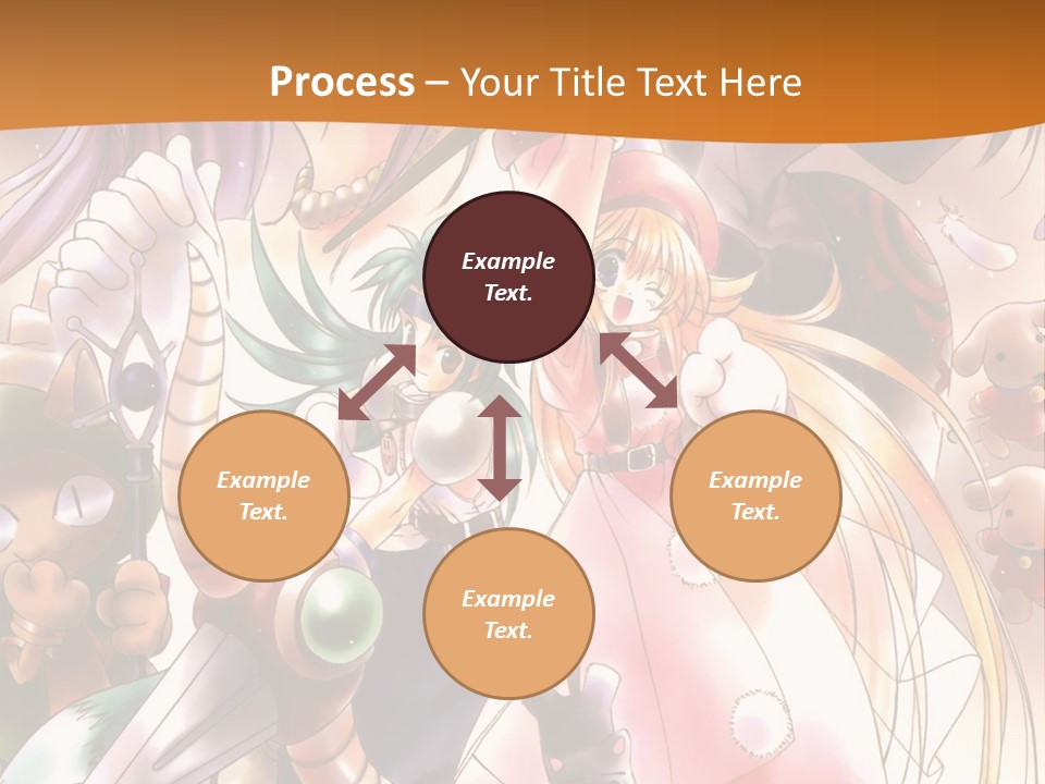 A Group Of Anime Characters With A Brown Background PowerPoint Template