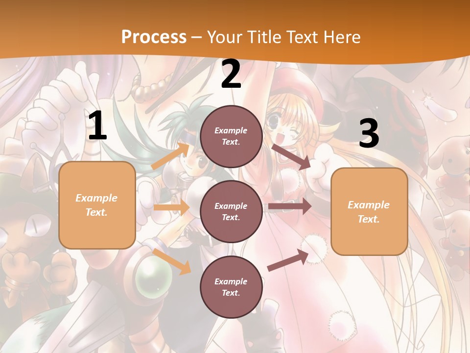 A Group Of Anime Characters With A Brown Background PowerPoint Template