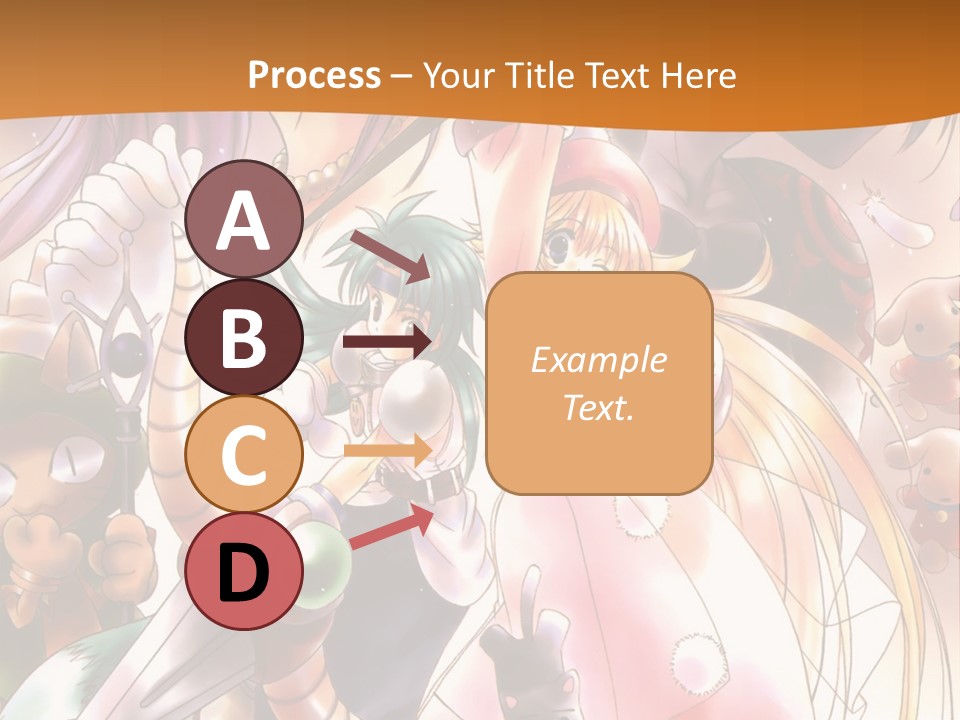A Group Of Anime Characters With A Brown Background PowerPoint Template