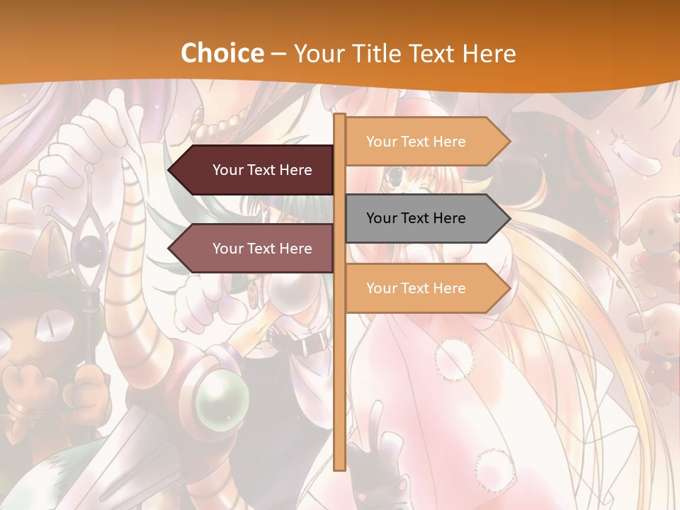 A Group Of Anime Characters With A Brown Background PowerPoint Template