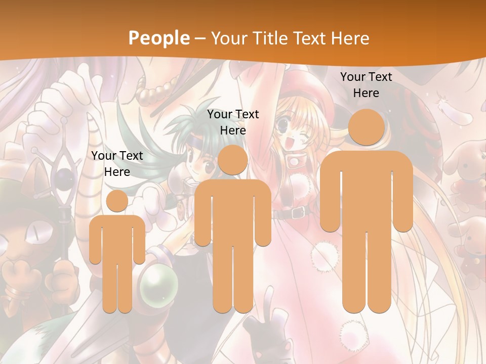 A Group Of Anime Characters With A Brown Background PowerPoint Template
