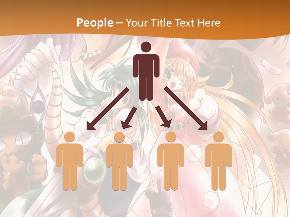 A Group Of Anime Characters With A Brown Background PowerPoint Template