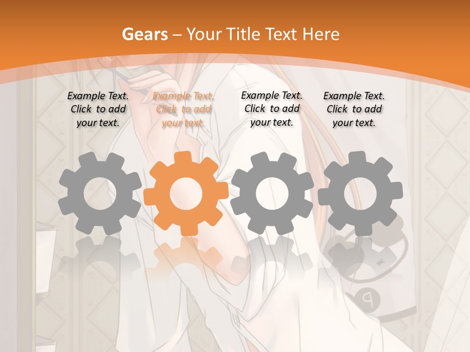 A Woman Brushing Her Teeth In A Bathroom PowerPoint Template