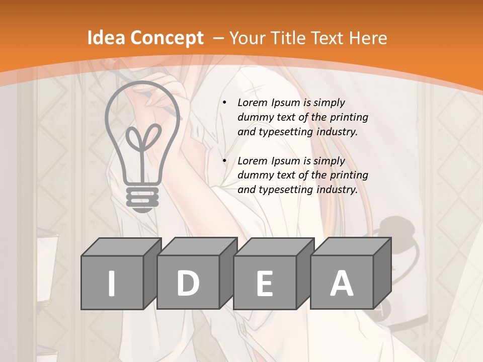 A Woman Brushing Her Teeth In A Bathroom PowerPoint Template