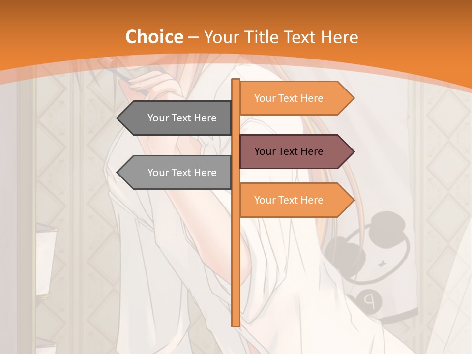 A Woman Brushing Her Teeth In A Bathroom PowerPoint Template