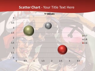 A Group Of Anime Characters With A Red Background PowerPoint Template