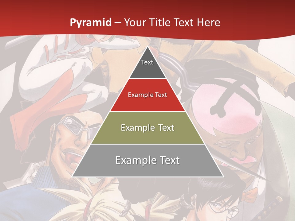 A Group Of Anime Characters With A Red Background PowerPoint Template