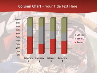 A Group Of Anime Characters With A Red Background PowerPoint Template