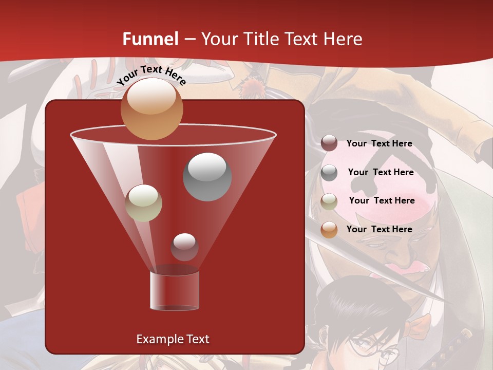 A Group Of Anime Characters With A Red Background PowerPoint Template