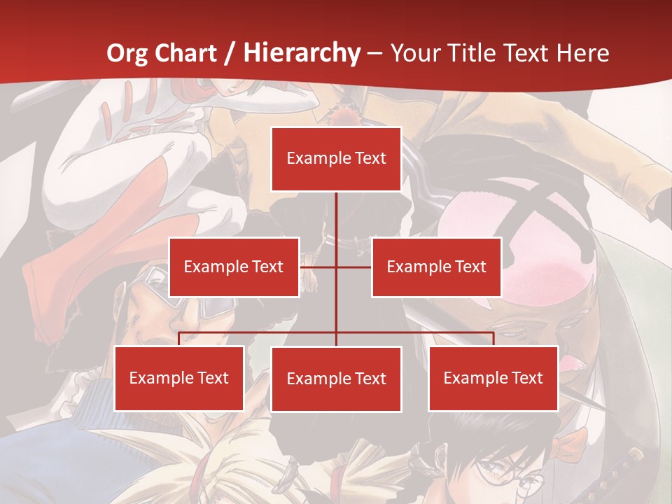 A Group Of Anime Characters With A Red Background PowerPoint Template