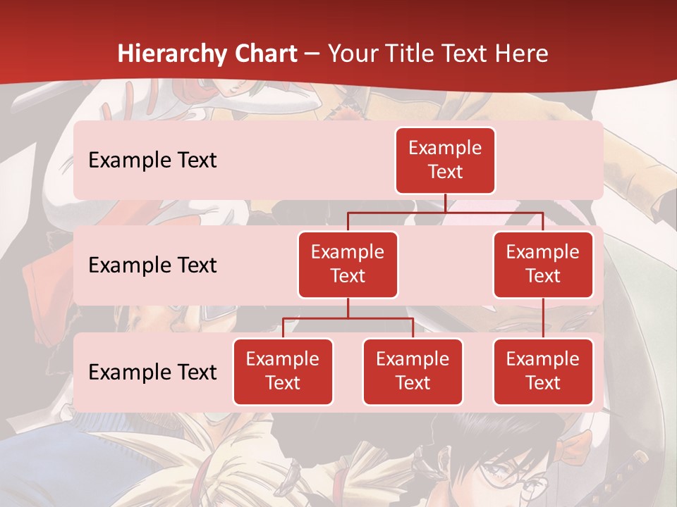 A Group Of Anime Characters With A Red Background PowerPoint Template