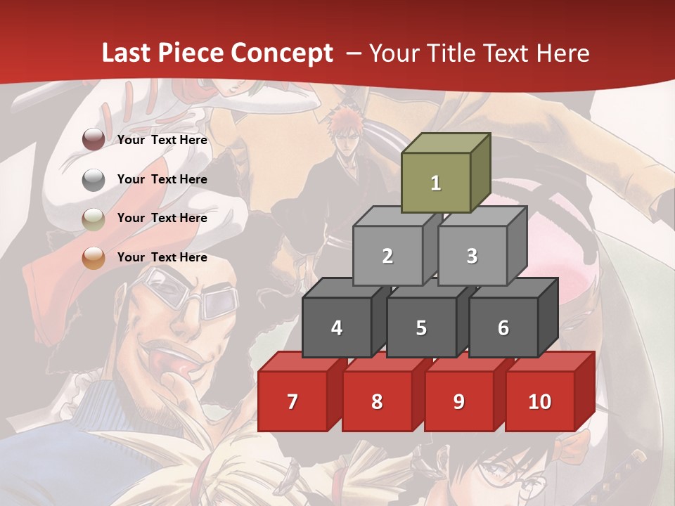 A Group Of Anime Characters With A Red Background PowerPoint Template
