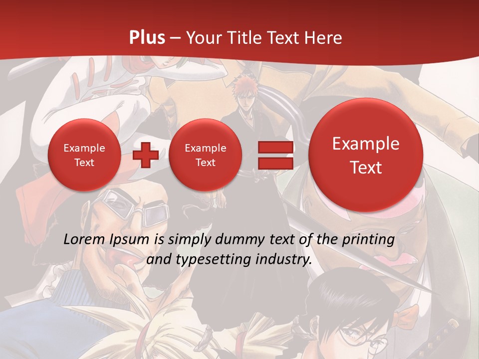 A Group Of Anime Characters With A Red Background PowerPoint Template