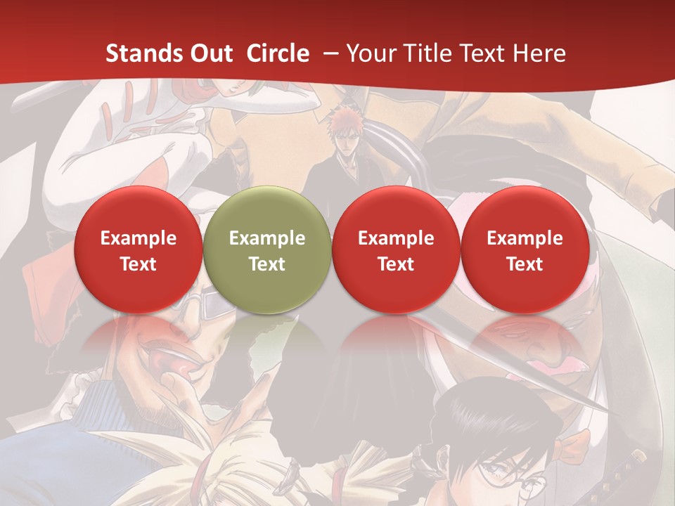 A Group Of Anime Characters With A Red Background PowerPoint Template
