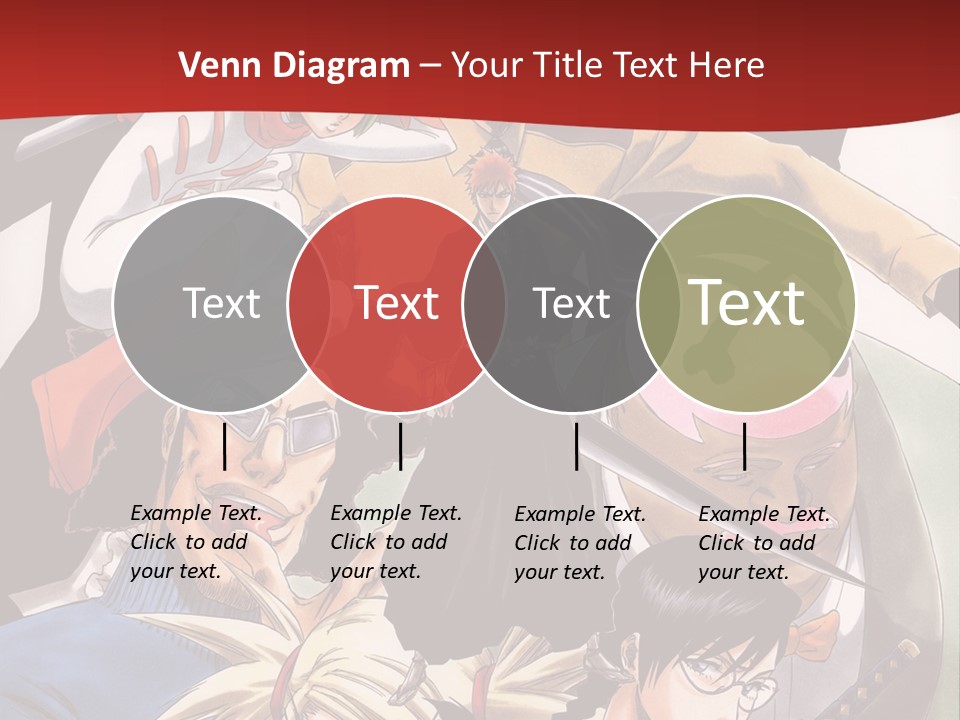 A Group Of Anime Characters With A Red Background PowerPoint Template