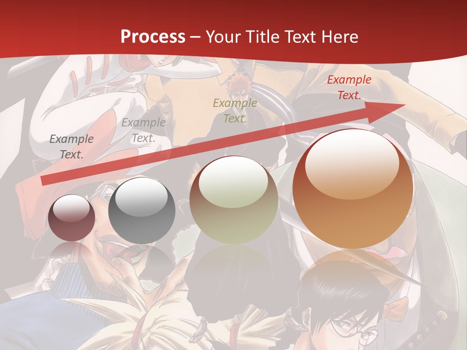 A Group Of Anime Characters With A Red Background PowerPoint Template