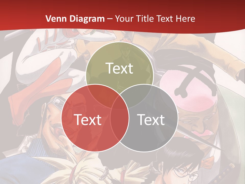 A Group Of Anime Characters With A Red Background PowerPoint Template