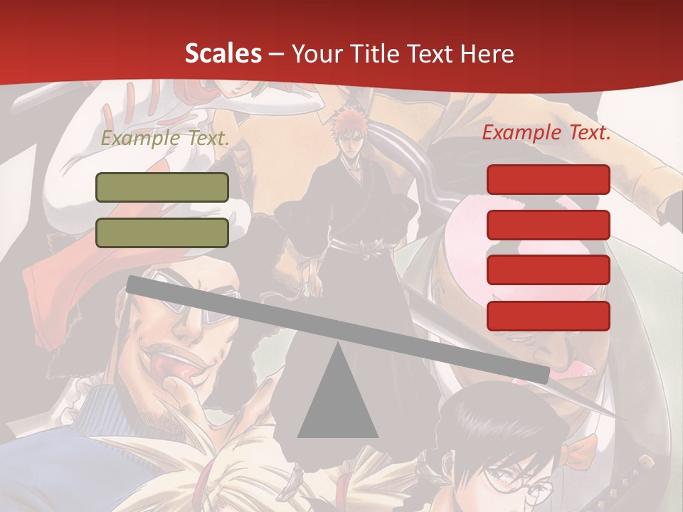A Group Of Anime Characters With A Red Background PowerPoint Template