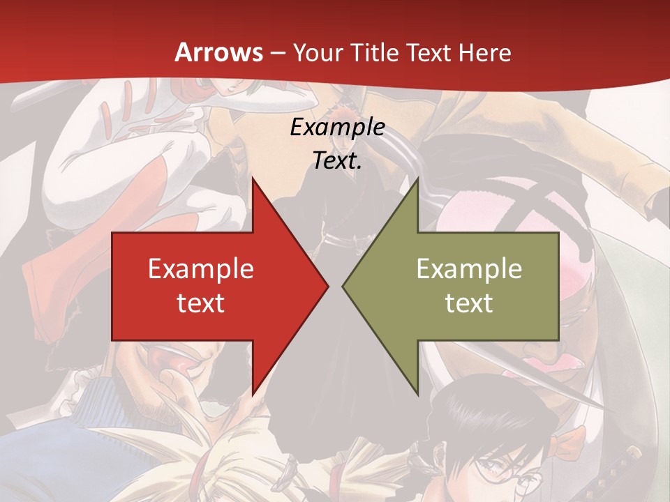 A Group Of Anime Characters With A Red Background PowerPoint Template