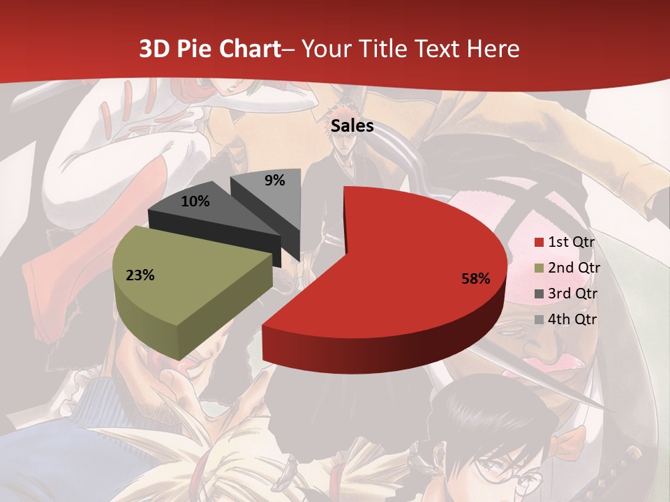 A Group Of Anime Characters With A Red Background PowerPoint Template