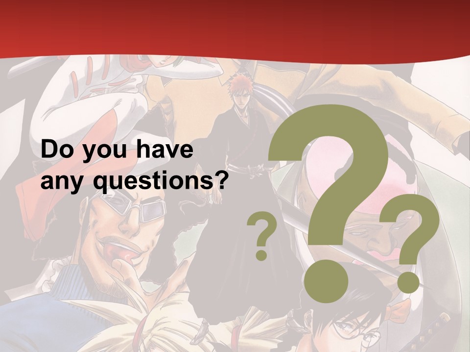 A Group Of Anime Characters With A Red Background PowerPoint Template
