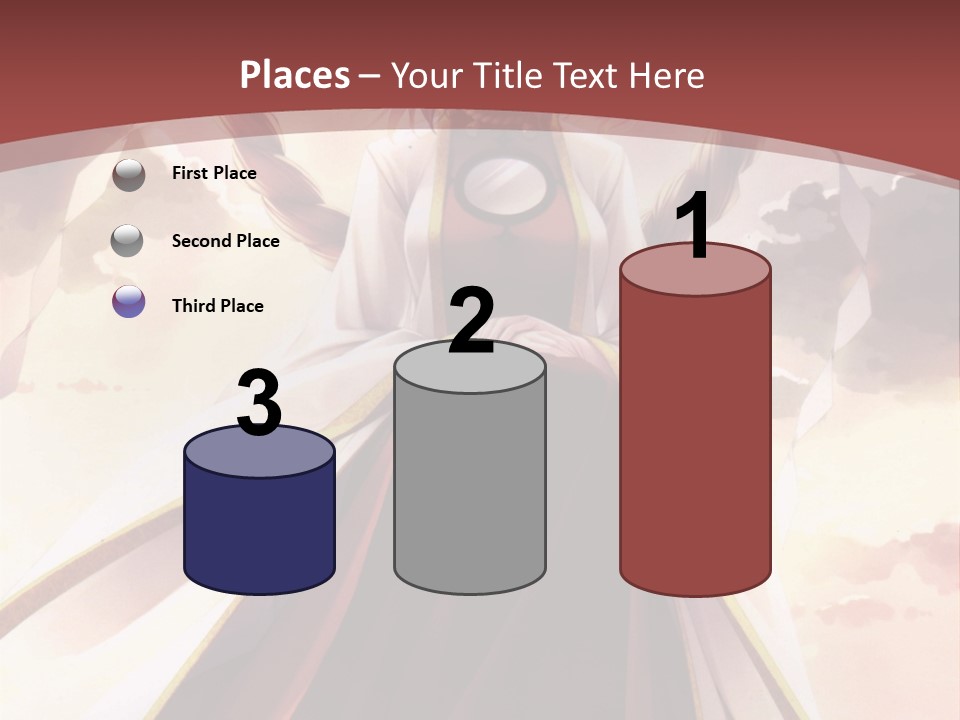 A Woman In A Red Dress Standing In Front Of A Cloudy Sky PowerPoint Template