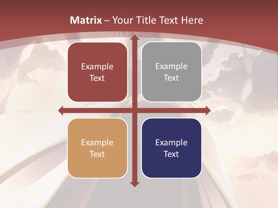 A Woman In A Red Dress Standing In Front Of A Cloudy Sky PowerPoint Template