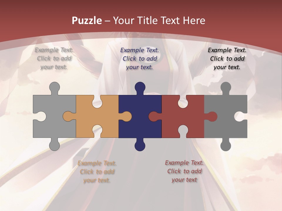 A Woman In A Red Dress Standing In Front Of A Cloudy Sky PowerPoint Template